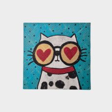 Cuadro Gato con Lentes de Corazones