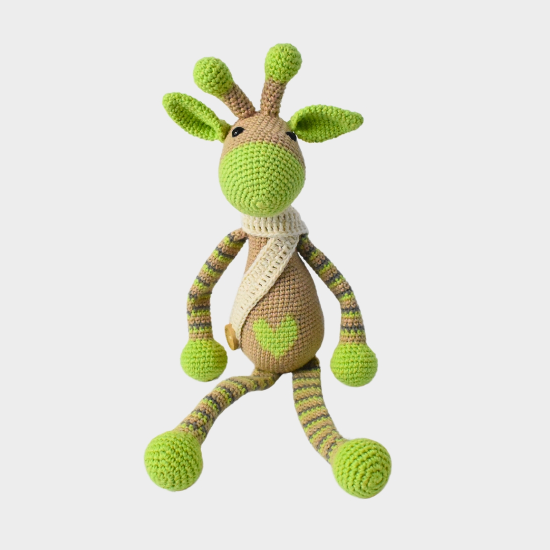 Amigurumi de Jirafa Bufanda Verde