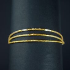 Pulsera Miyuki Triple Mostaza con Tubitos