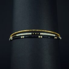Pulsera Miyuki Triple Black and White